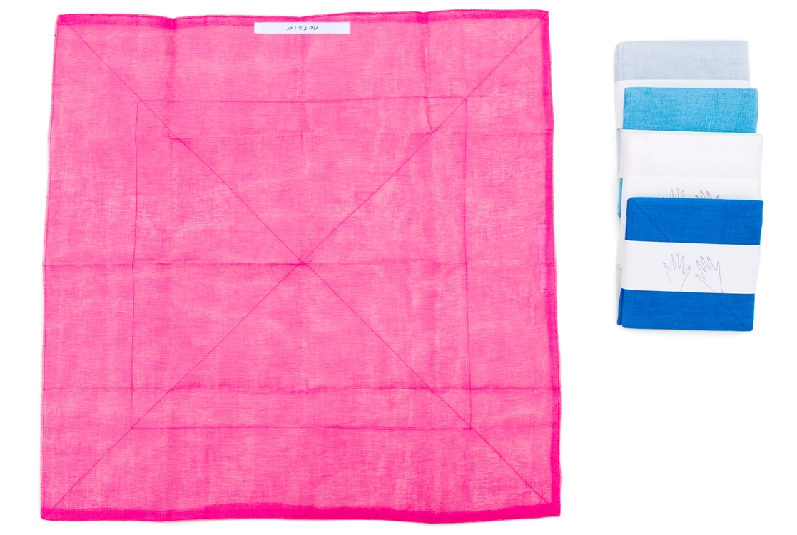 倉敷意匠 Mitsou 蚊帳生地ふきん 大 チャイナピンク